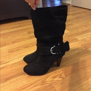 Black suede boots